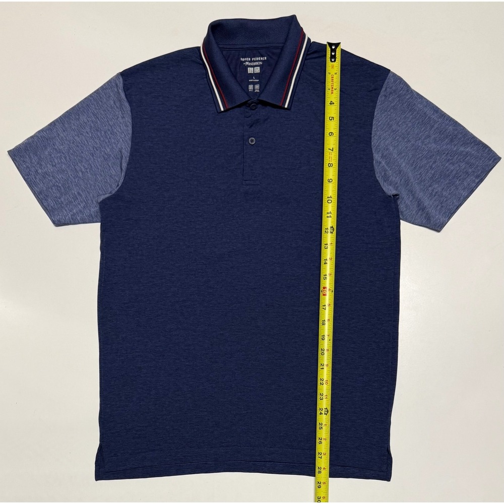 Uniqlo JW Anderson Roger Federer Navy Blue DRY-EX Polo Shirt Mens Large L